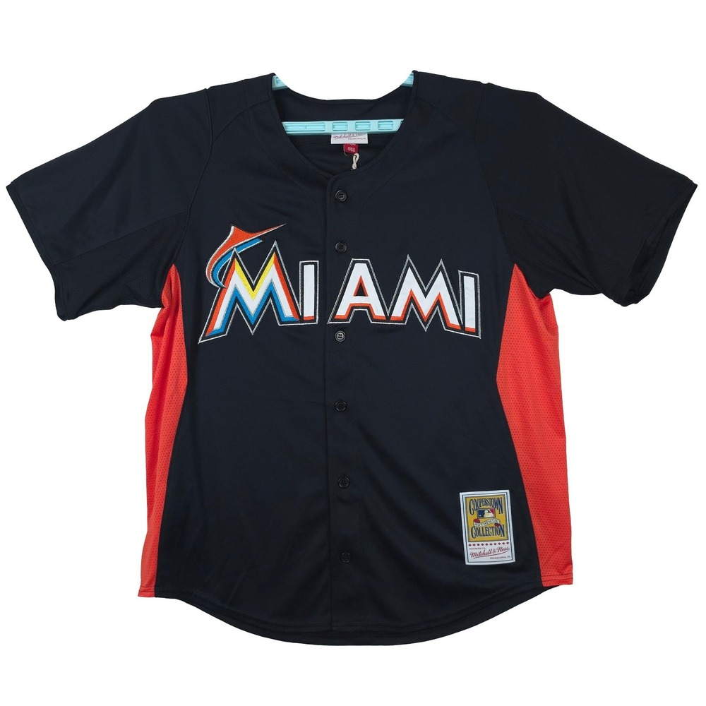 Authentic Jose Fernandez Marlins Mitchell & Ness MLB Large BP Jersey Black NWT